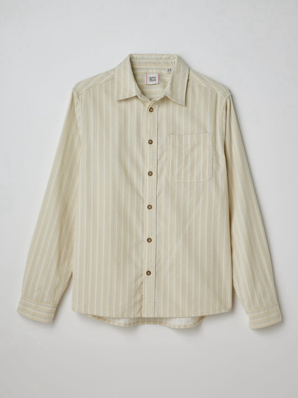 BDG Evan Stripe Corduroy Button Down Long Sleeves Shirt Size Small NWT